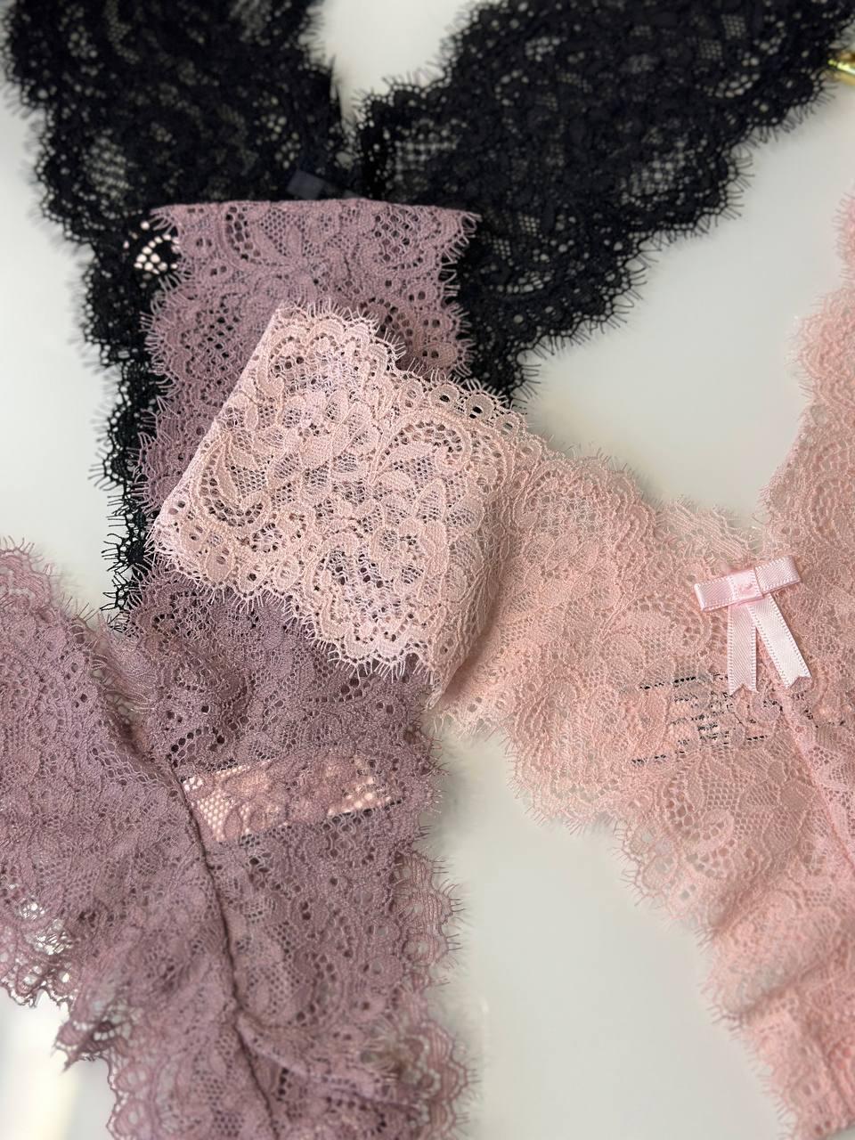 3-Pack Lace Panties Set – Soft One Size Fit with Cotton Gusset