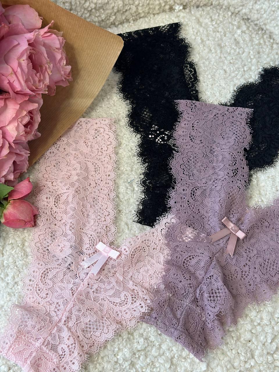 3-Pack Lace Panties Set – Soft One Size Fit with Cotton Gusset