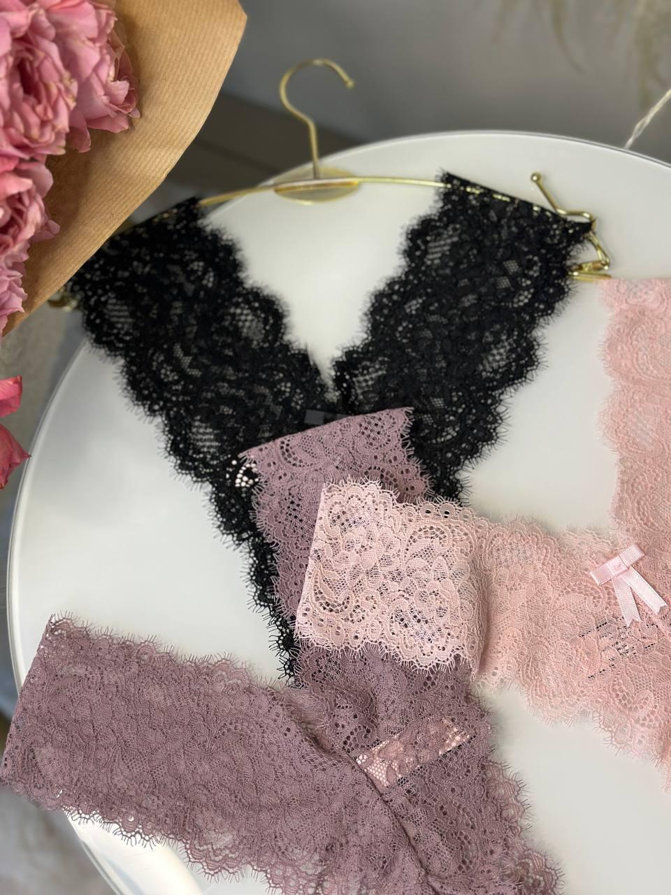 3-Pack Lace Panties Set – Soft One Size Fit with Cotton Gusset